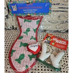 NWT Christmas Kit for Cats Fish Shaped Stocking, Antlers & Toy